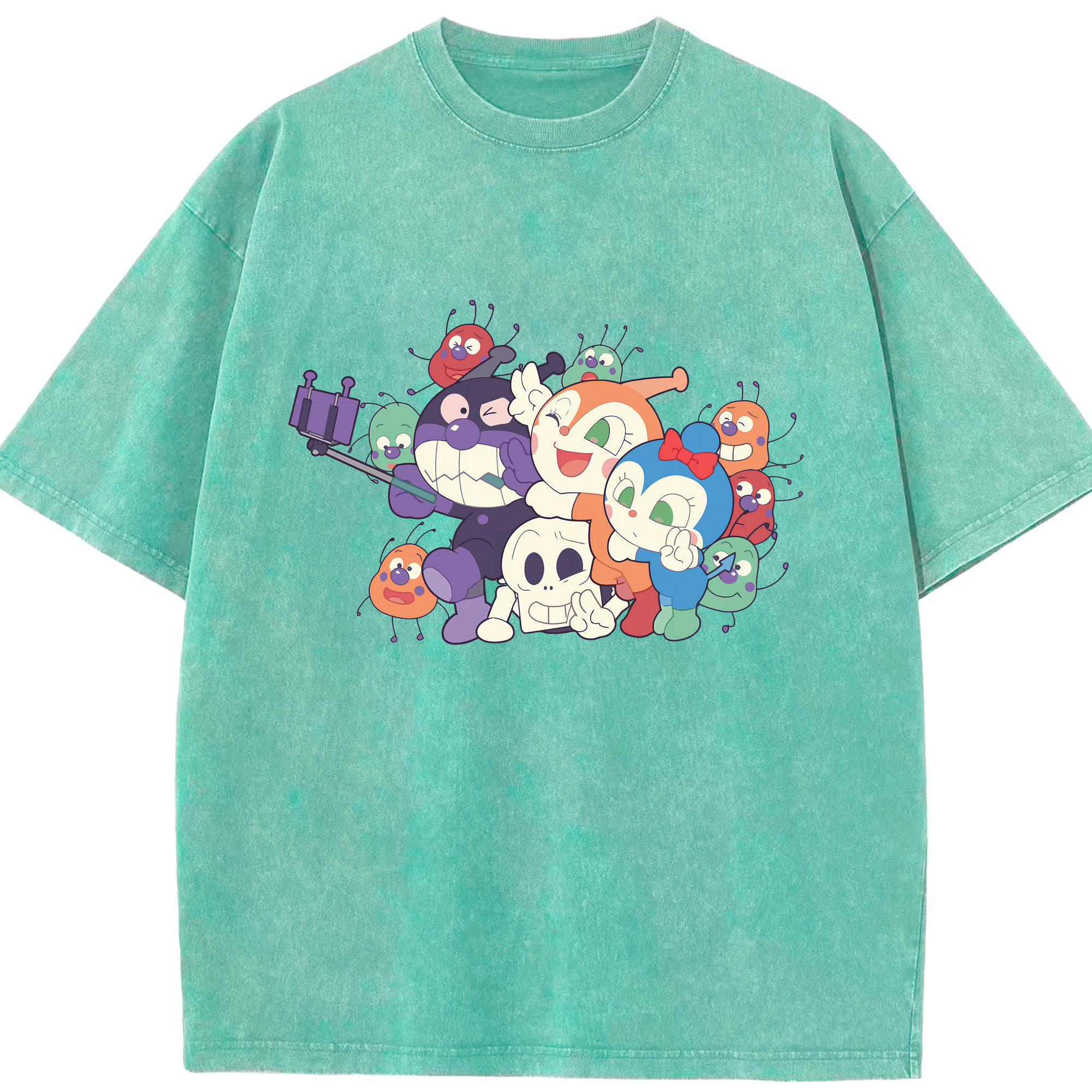 （画像用） アンパンマン Anpanman 綿100% ヴィンテージ風 半袖Tシャツ（フロントプリント）